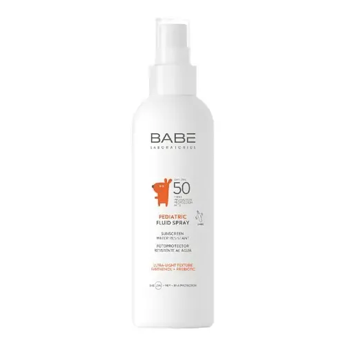 Сонцезахисний флюїд-спрей із пантенолом і пребіотиком spf 50 Babe